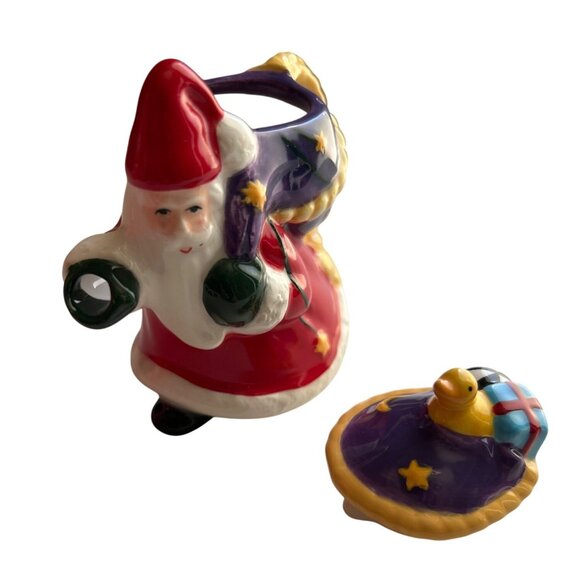 Vintage Enesco Mary Engelbreit Believe Mini Teapot & Cups Collectible Set Santa - Picture 3 of 11